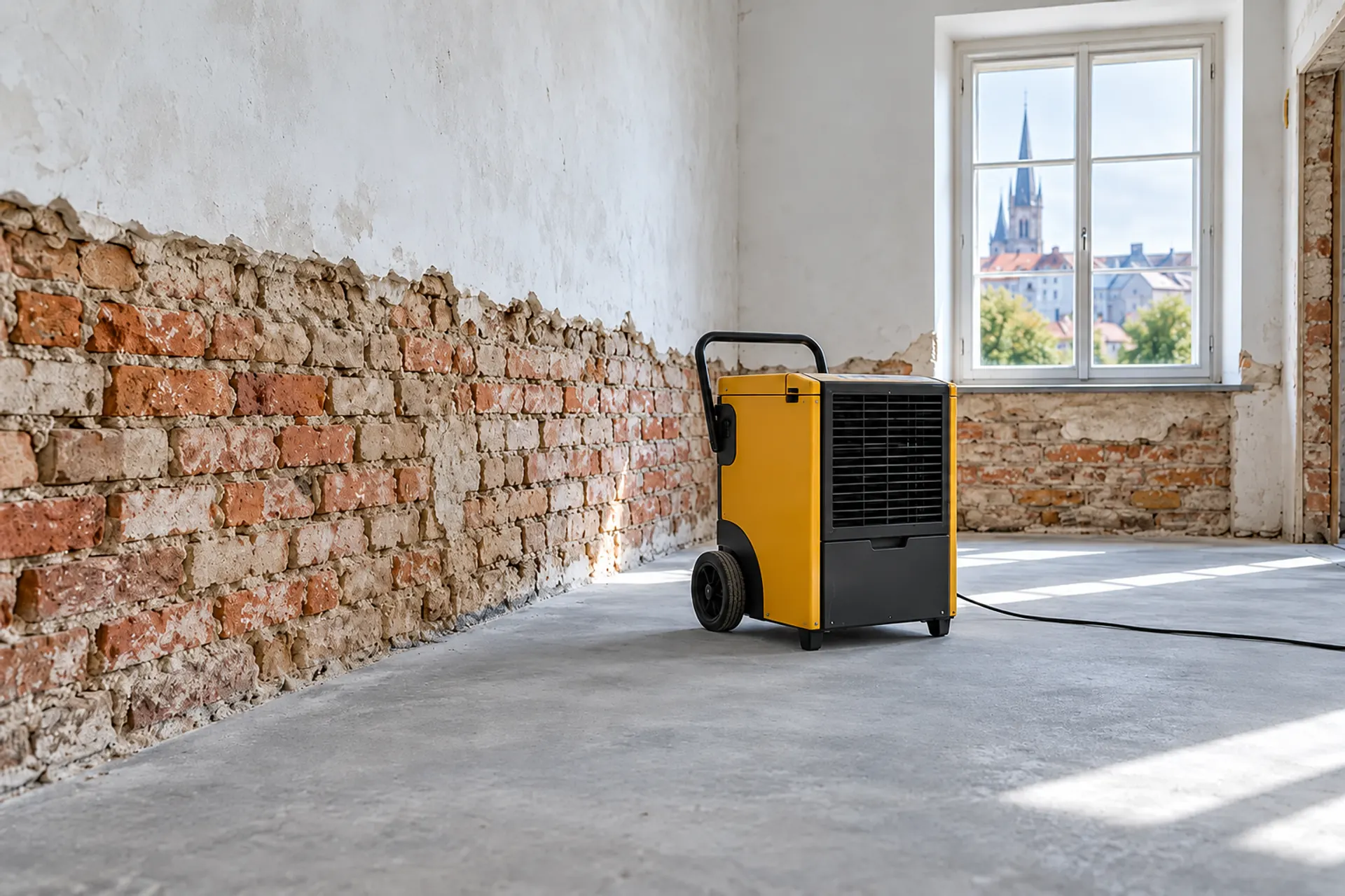 sanace Olomouc – vysoušení vlhkého zdiva stavebním odvlhčovačem